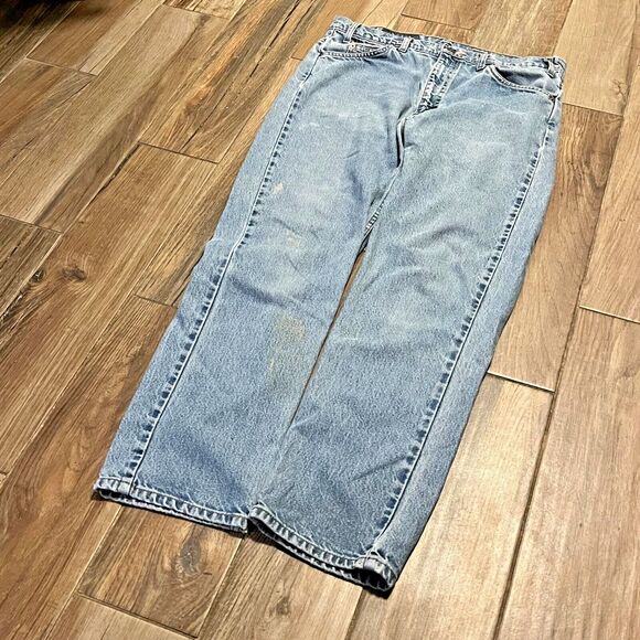 Vintage 90s Distressed Levis 505 Orange Tab Regular Straight Leg Jeans 35 x 30 - Picture 14 of 14